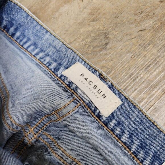 Pacsun Vintage Icon Ripped Busted Knee High Rise Jeans Raw Hem Womens 28‎ - Picture 10 of 13